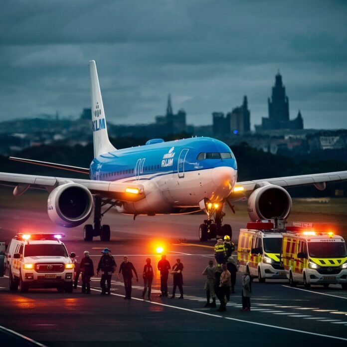 klm flight kl635 diverts to glasgow after declaring emergency